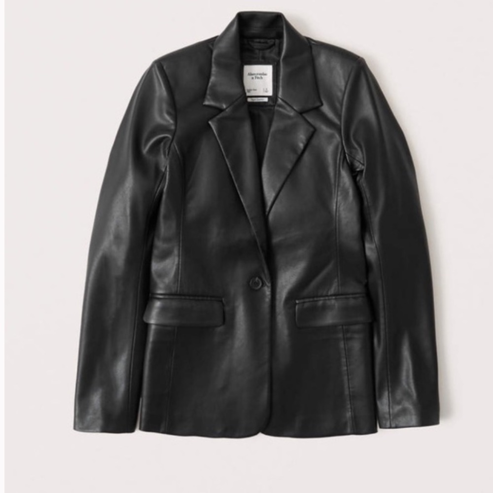 Abercrombie & Fitch Vegan Leather Blazer